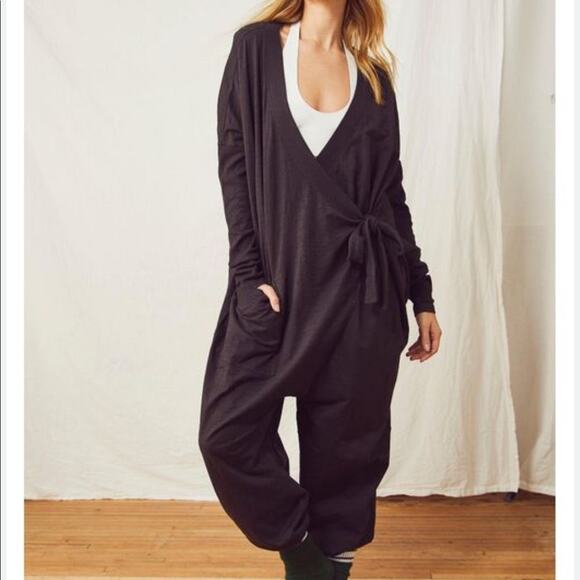 Intimately Free People Dark Brown It's A Wrap Jumpsuit Medium - Picture 1 of 13